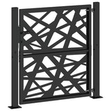 Garden Gate Black 100x100 cm Steel Light Design - Rear View