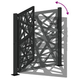 Garden Gate Black 100x100 cm Steel Light Design - Close-Up Angle