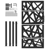 Garden Gate Black 100x175 cm Steel Light Design - Top-Down View