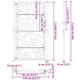 Garden Gate Black 100x175 cm Steel Light Design - Extra Image