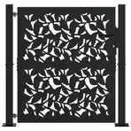 Garden Gate Black 100x100 cm Steel Leaf Design