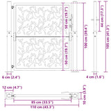 Garden Gate Black 100x100 cm Steel Leaf Design - Extra Image