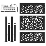 Garden Gate Black 100x125 cm Steel Leaf Design - Top-Down View
