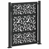 Garden Gate Black 100x125 cm Steel Leaf Design - Rear View