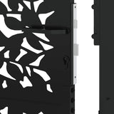 Garden Gate Black 100x125 cm Steel Leaf Design - Low Angle