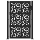 Garden Gate Black 100x150 cm Steel Leaf Design