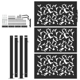 Garden Gate Black 100x150 cm Steel Leaf Design - Top-Down View