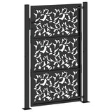 Garden Gate Black 100x150 cm Steel Leaf Design - Rear View
