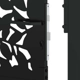 Garden Gate Black 100x150 cm Steel Leaf Design - Low Angle