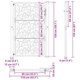 Garden Gate Black 100x150 cm Steel Leaf Design - Extra Image