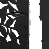 Garden Gate Black 100x175 cm Steel Leaf Design - Low Angle