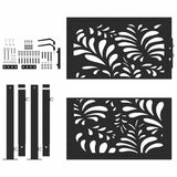 Garden Gate Black 100x100 cm Steel Wave Design - Top-Down View