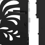 Garden Gate Black 100x100 cm Steel Wave Design - Low Angle