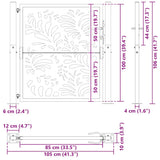 Garden Gate Black 100x100 cm Steel Wave Design