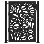 Garden Gate Black 100x125 cm Steel Wave Design