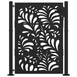 Garden Gate Black 100x125 cm Steel Wave Design - Side View