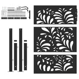 Garden Gate Black 100x125 cm Steel Wave Design - Top-Down View