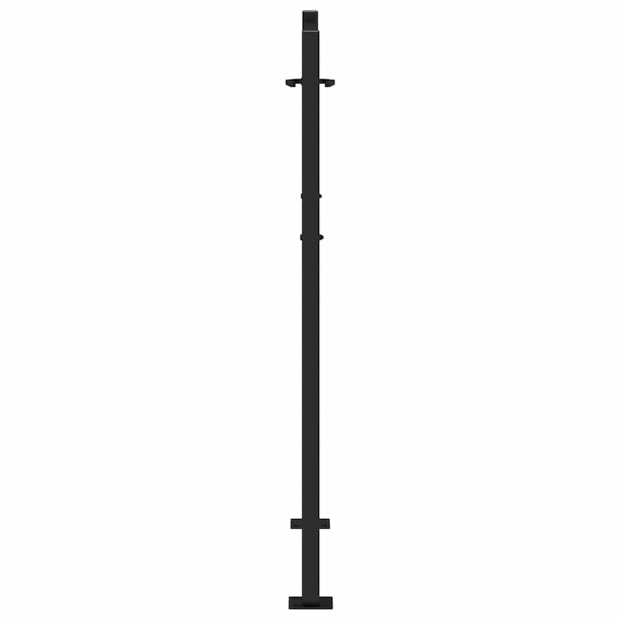Garden Gate Black 100x125 cm Steel Wave Design