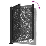 Garden Gate Black 100x125 cm Steel Wave Design - Close-Up Angle