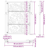 Garden Gate Black 100x125 cm Steel Wave Design