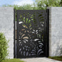 Garden Gate Black 100x125 cm Steel Wave Design