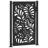 Garden Gate Black 100x150 cm Steel Wave Design - Front View