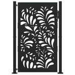 Garden Gate Black 100x150 cm Steel Wave Design