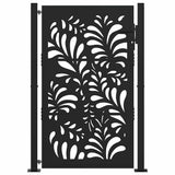 Garden Gate Black 100x150 cm Steel Wave Design - Side View