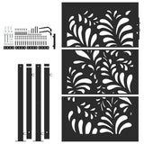 Garden Gate Black 100x150 cm Steel Wave Design