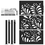 Garden Gate Black 100x150 cm Steel Wave Design