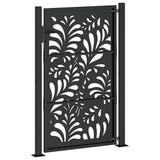 Garden Gate Black 100x150 cm Steel Wave Design - Rear View