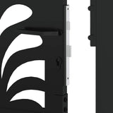 Garden Gate Black 100x150 cm Steel Wave Design - Low Angle