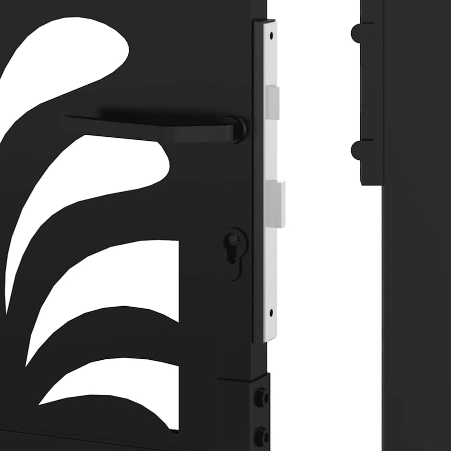 Garden Gate Black 100x150 cm Steel Wave Design