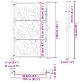 Garden Gate Black 100x150 cm Steel Wave Design