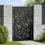 Garden Gate Black 100x150 cm Steel Wave Design