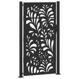 Garden Gate Black 100x175 cm Steel Wave Design