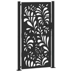 Garden Gate Black 100x175 cm Steel Wave Design