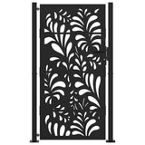 Garden Gate Black 100x175 cm Steel Wave Design - Side View