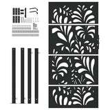 Garden Gate Black 100x175 cm Steel Wave Design