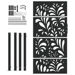 Garden Gate Black 100x175 cm Steel Wave Design