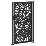 Garden Gate Black 100x175 cm Steel Wave Design