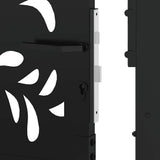 Garden Gate Black 100x175 cm Steel Wave Design - Low Angle