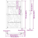 Garden Gate Black 100x175 cm Steel Wave Design - Extra Image