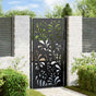 Garden Gate Black 100x175 cm Steel Wave Design
