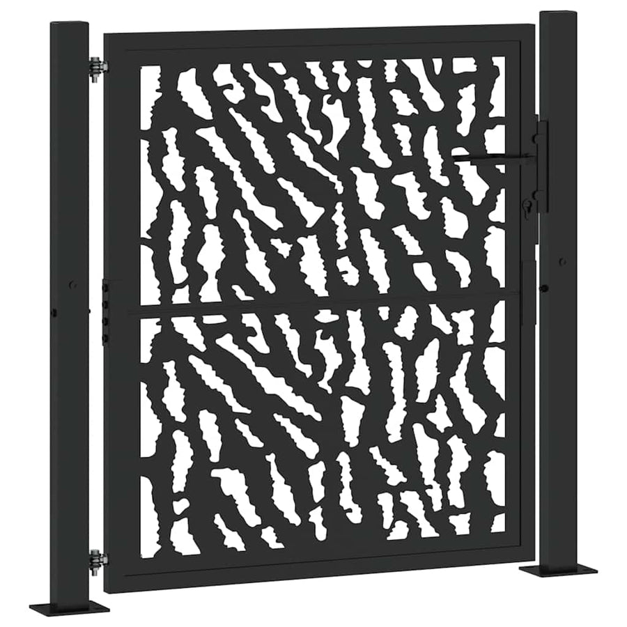 Garden Gate Black 100x100 cm Steel Trace Design