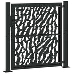 Garden Gate Black 100x100 cm Steel Trace Design