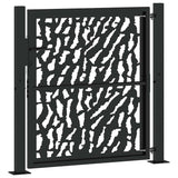 Garden Gate Black 100x100 cm Steel Trace Design - Rear View