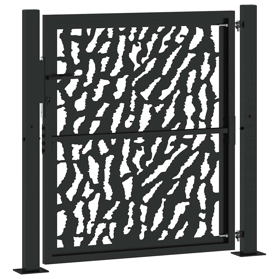 Garden Gate Black 100x100 cm Steel Trace Design