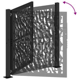 Garden Gate Black 100x100 cm Steel Trace Design - Close-Up Angle