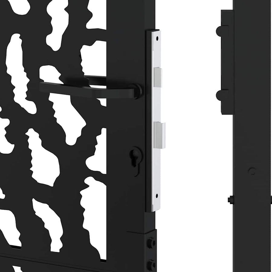 Garden Gate Black 100x100 cm Steel Trace Design